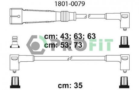 Комплект кабелей высоковольтных PROFIT 1801-0079 (фото 1)