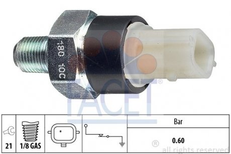 Датчик давления масла RENAULT CLIO IV (BH_) 0.9 TCe 90 2012.11-> Facet 7.0180