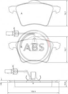 Тормозные колодки дисковые (1 к-т). A.B.S 37141