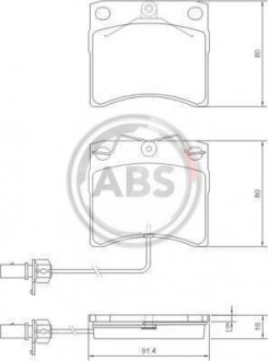 Тормозные колодки дисковые (1 к-т). A.B.S 37144