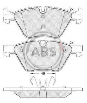 Тормозные колодки дисковые (1 к-т). A.B.S 37551 (фото 1)