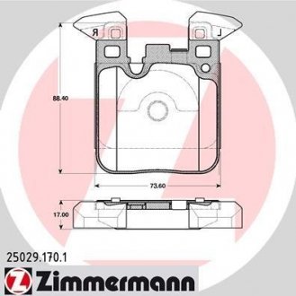 Колодки тормозные Otto Zimmermann GmbH 25029.170.1 (фото 1)