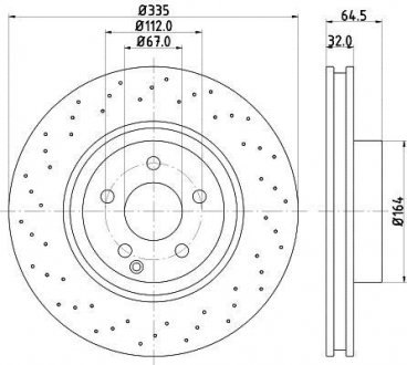 Тормозной диск перед.W221/C216 05-13 Hella 8DD355115-011