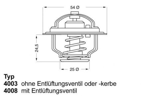 Термостат FIAT; OPEL; RENAULT WAHLER,Wahler 4008.79D (фото 1)