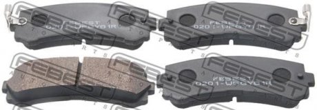 Колодки тормозные дисковые задние, комплект FEBEST 0201-WFGY61R
