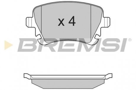 Гальмові колодки задні Caddy III/Golf V/Audi A4 03- BREMSI BP3130 (фото 1)