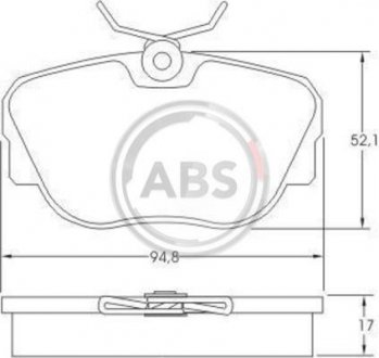 Комплект тормозных колодок, дисковый тормоз. A.B.S 36664