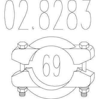Хомут вихлопної системи біконічний (Діаметр 69 мм)) MTS 02.8283