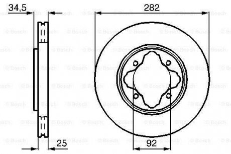 Тормозной диск HONDA Accord F'2,0-2,293-98 Bosch 0986478634 (фото 1)