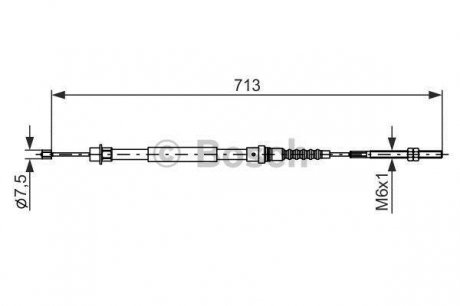 Трос, стоянкова гальмівна система Bosch 1987477594 (фото 1)