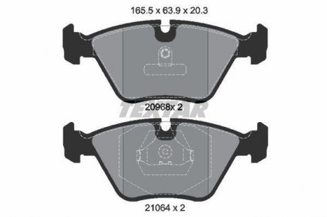 Комплект колодок тормозных дисковых тормозов TEXTAR 2096801 (фото 1)