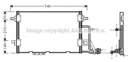 Конденсатор кондиционера AUDI A6/S6 (C5) (97-) AVA Cooling Systems AI5137 (фото 1)