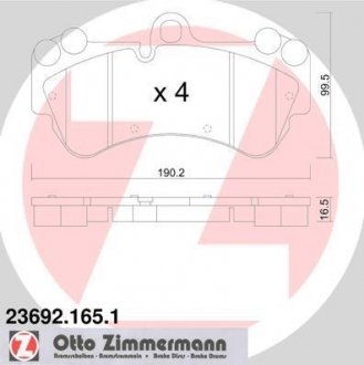 Гальмівні колодки перед VW Touareg-Porsche Cayenne Otto Zimmermann GmbH 236921651 (фото 1)