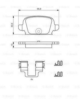 Комплект тормозных колодок, дисковый тормоз Bosch 0 986 424 528 (фото 1)