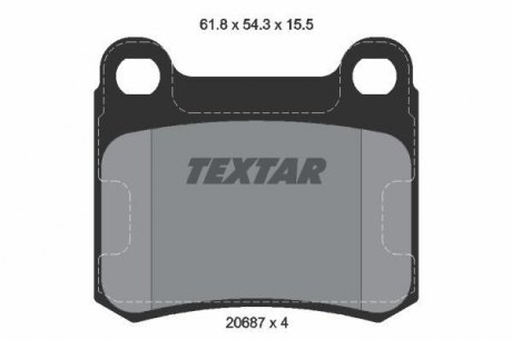 Комплект колодок гальмівних дискових гальм (4шт) TEXTAR 2068701 (фото 1)