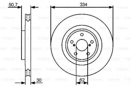 Тормозной диск LEXUS GS300/430/460 FR "05>> - снят с производства Bosch 0986479433