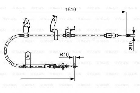 Тормозной трос (ручник) 1810mm MAZDA 5 RH 1,8-2,005-10 Bosch 1987482052 (фото 1)