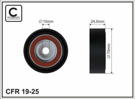Ролик натяжителя ручейкового ремня BMW 320/325/520/525 M50 90- CAFFARO 19-25 (фото 1)