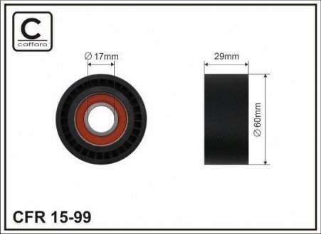 Ролик натяжителя ручейкового ремня BMW 7 E65/E66 4.0d/4.5d 02- CAFFARO 15-99 (фото 1)