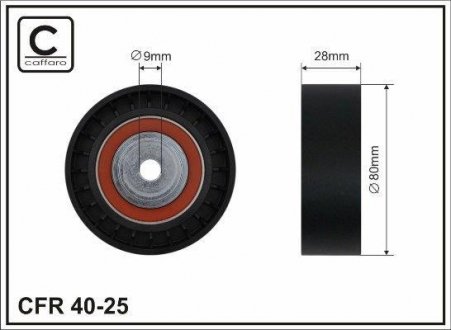 Ролик паразитний потічкового ременя BMW 530/540/730/740 (E34/32) CAFFARO 40-25 (фото 1)