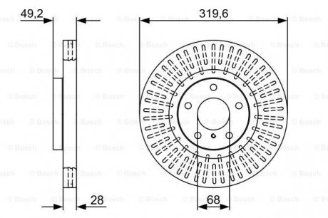 Тормозной диск INFINITI/NISSAN FX35/FX/Maxima ''F''3,5-4,5''02-08 Bosch 0986479V60 (фото 1)