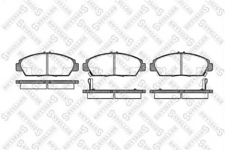 Тормозные колодки передние (18.5mm) Honda Accord2.0,2.0i16V 10/89-11/93(Akebono) Stellox 417 002B-SX
