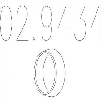Монтажное кольцо выхлопной системы (D(внутр.) - 51 мм; D(наружн.) - 66 мм; Высота - 13 мм) MTS 02.9434 (фото 1)