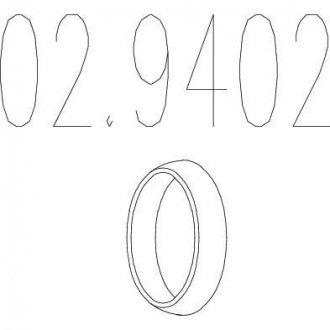 Монтажное кольцо выхлопной системы (D(внутр.) - 45,5 мм; D(наружн.) - 59 мм; Высота - 13 мм) MTS 02.9402 (фото 1)