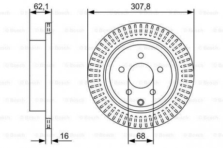Тормозной диск INFINITI/NISSAN FX/M/Q70/Q50/JX/QX60/QX70/FX35/Murano/Pathfinder 'R'3,5-4,508- Bosch 0986479W11 (фото 1)