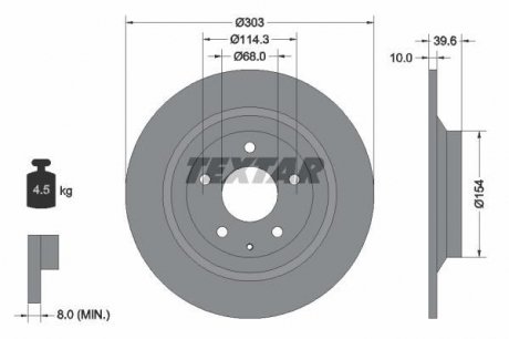 Тормозной диск TEXTAR 92242703 (фото 1)