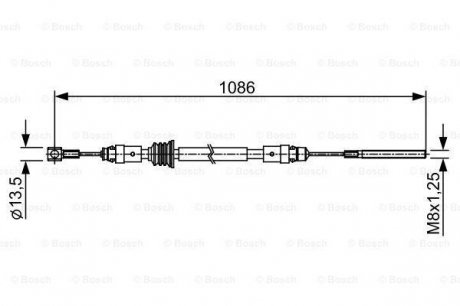 Трос, стоянкова гальмівна система Bosch 1 987 482 547 (фото 1)