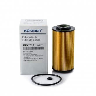 Фильтр масляный Hyundai Getz 1.5CRDI 05-, Kia Rio III, Cerato, Cee\'d 1.6CRDI 07- KӦNNER KFX-715 (фото 1)