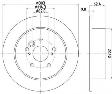 Диск гальмівний задній Toyota RAV-4 1.8, 2.0 (00-05)/ Chery Tiggo 2.0, 2.4 (05-08) Nisshinbo ND1004K (фото 1)