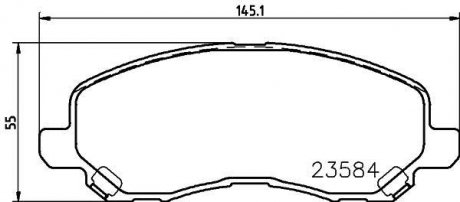 Колодки тормозные дисковые передние Mitsubishi ASX, Lancer, Outlander 1.6, 1.8, 2.0 (08-) Nisshinbo NP3009 (фото 1)