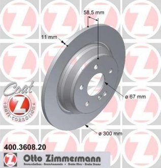 Гальмівний диск MB W220 R Otto Zimmermann GmbH 400360820 (фото 1)