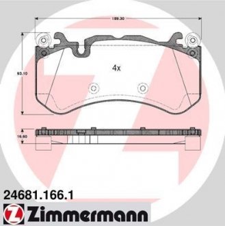 Гальмівні колодки дискові Zimmermann Otto Zimmermann GmbH 246811661