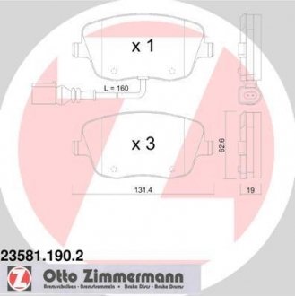 Гальмівні колодки дискові Otto Zimmermann GmbH 235811902 (фото 1)