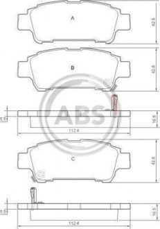 Колодки тормозные задн. Estima/Previa/Avensis 00-06 A.B.S 37228 (фото 1)
