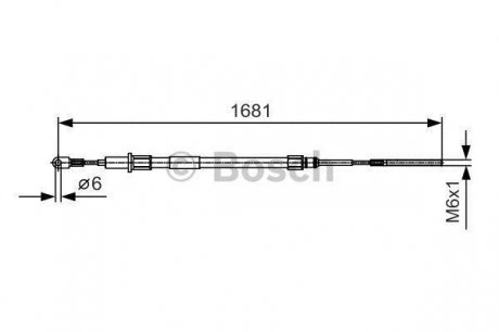 Трос, стоянкова гальмівна система Bosch 1987477924