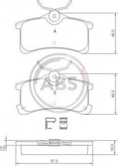ГАЛЬМОВІ КОЛОДКИ ЗАДН. Avensis/Corolla 97-03 1.4-2.0 A.B.S 37270 (фото 1)