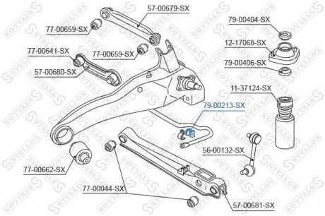 Втулка стабілізатора заднього Mitsubishi Lancer X 08- Stellox 79-00213-SX
