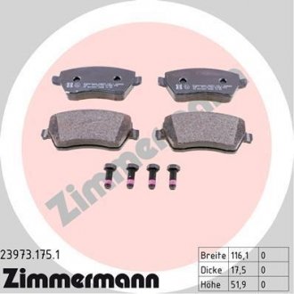 Тормозные колодки перед Nissan Micra-Note-Tiida-Re Zimmermann Otto Zimmermann GmbH 239731751
