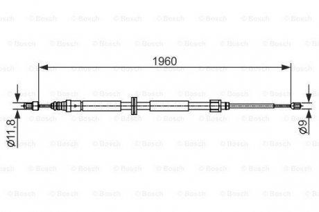 Трос остановочных тормозов Bosch 1987482432 (фото 1)