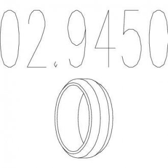 Монтажное кольцо выхлопной системы (D(внутр.) - 51 мм; D(наружн.) - 66 мм; Высота - 14,5 мм) MTS 02.9450 (фото 1)