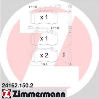 Колодки гальмівні дискові ZIMMERMANN Otto Zimmermann GmbH 24162.150.2