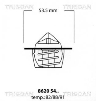 Термостат Citroen-Peugeot 88C 1.0-1.6 87- TRISCAN 86205488 (фото 1)