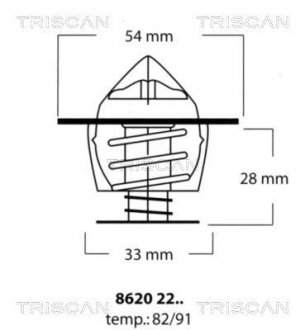 Термостат системи охолодження двигуна TRISCAN 8620 2291