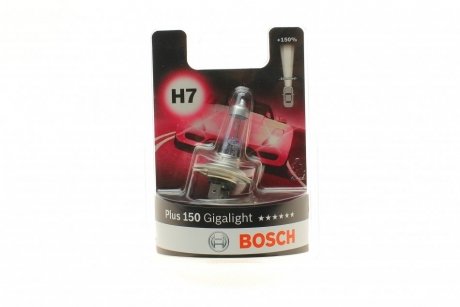 Лампа накаливания H7 12V 55W PX26d GigaLight +150 (blister 1шт) Bosch 1 987 301 137