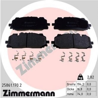 Колодки гальмівні дискові Zimmermann Otto Zimmermann GmbH 25861.170.2