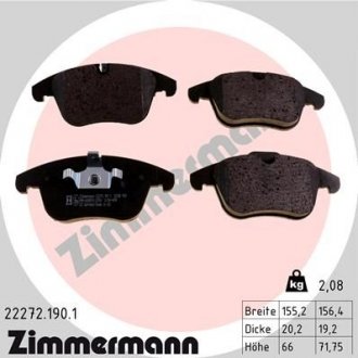 Колодки гальмівні дискові Zimmermann Otto Zimmermann GmbH 22272.190.1